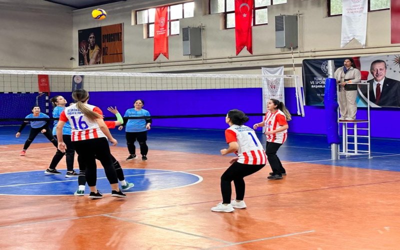 Çal ve Serinhisar Ev Hanımları Arasında Dostluk Dolu Voleybol Mücadelesi